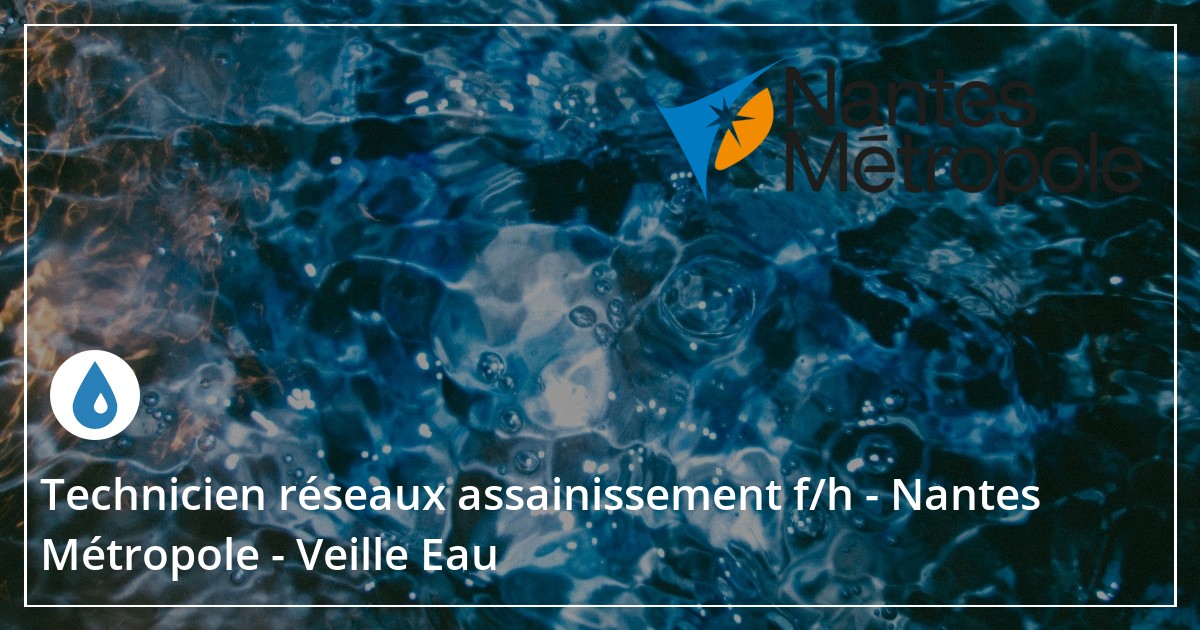 Technicien R Seaux Assainissement F H Nantes M Tropole Veille Eau