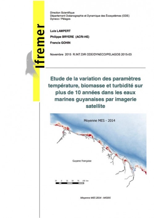 [Publication] Etude de la variation des paramètres température, biomasse et turbidité sur plus de 10 années dans les eaux marines guyanaises par imagerie satellite