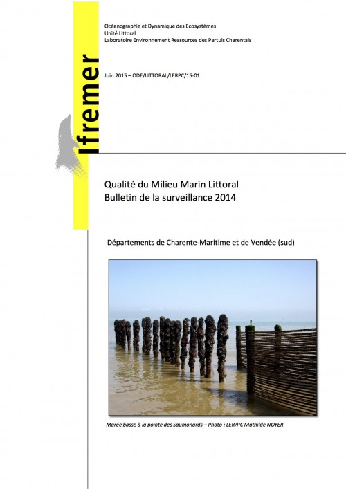 [Publication] Qualité du milieu marin littoral : bulletin de la surveillance 2014, Charente-Maritime et Vendée