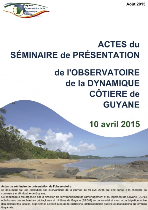 [Publication] Actes du séminaire de présentation de l'observatoire de la dynamique côtière de Guyane