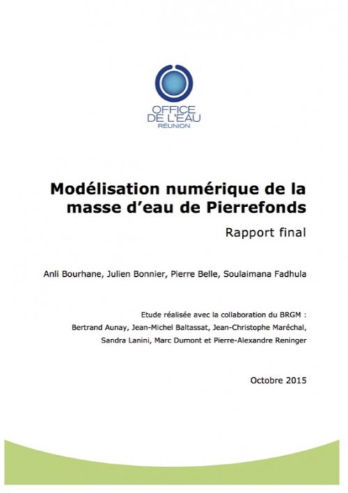 [Publication] Réunion : modélisation numérique de la masse d'eau de Pierrefonds