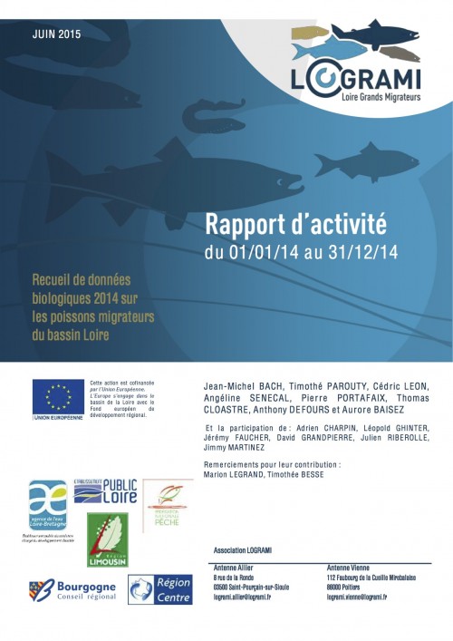 [Publication] Recueil de données biologiques 2014 sur les poissons migrateurs du bassin Loire - Logrami