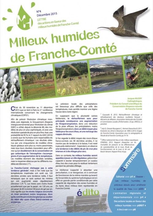 [Publication] Lettre Milieux humides de Franche-Comté