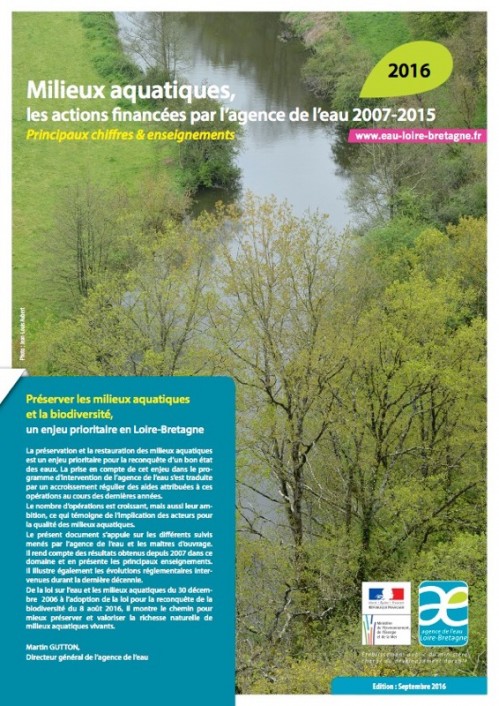 [Publication] Milieux aquatiques, les actions financées par l'Agence de l'eau Loire-Bretagne 2007-2015