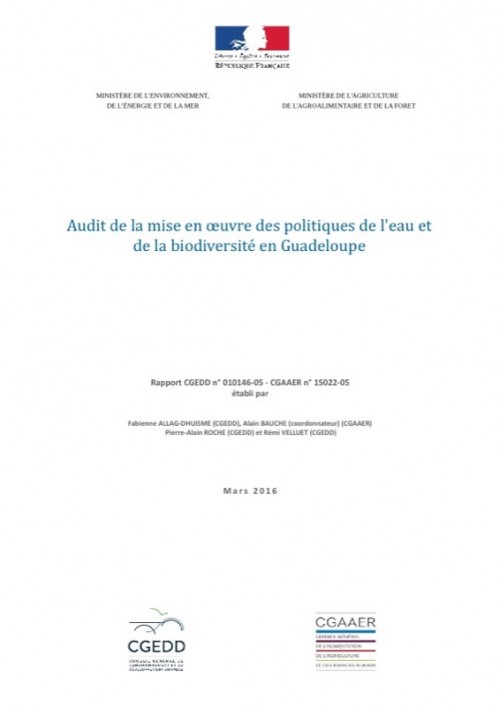 [Publication] Audit de la mise en oeuvre des politiques de l’eau et de la biodiversité en Guadeloupe - CGEDD