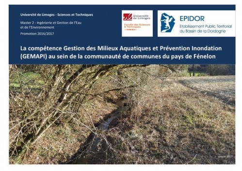 [Publication] La compétence GEMAPI au sein de la communauté de commune du Pays de Fénelon - EPIDOR