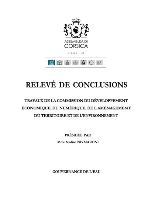 [Publication] Relevé de conclusion des travaux de la commission sur la gouvernance de l’eau en Corse