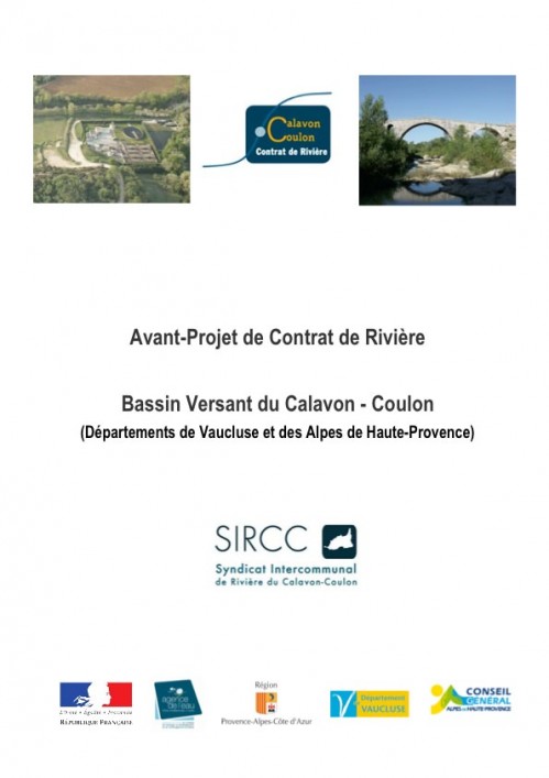 [Publication] Avant-projet de contrat de rivière - Bassin Versant du Calavon - Coulon