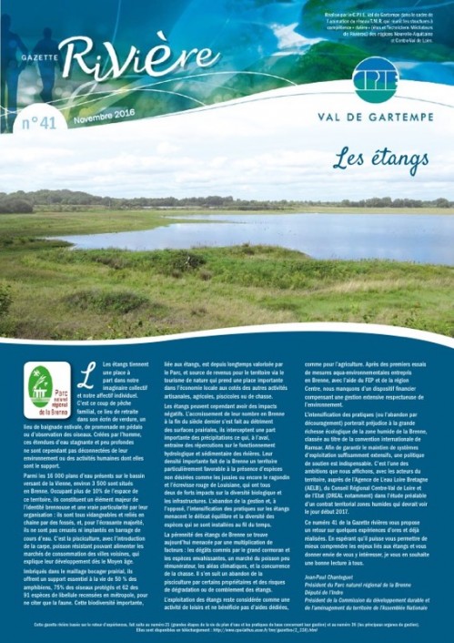 [Publication] La Gazette rivière : les étangs - CPIE Val de Gartempe
