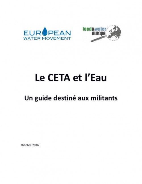 [Publication] Guide sur CETA et l'Eau