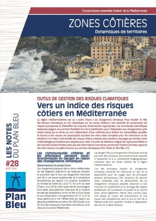 [Publication] Vers un indice des risques côtiers en Méditerranée - Plan Bleu