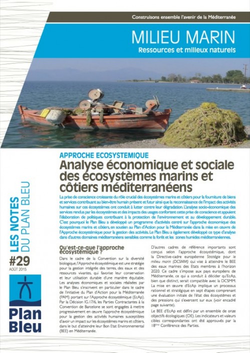 [Publication] Analyse économique et sociale des écosystèmes marins et côtiers méditerranéens - Plan Bleu