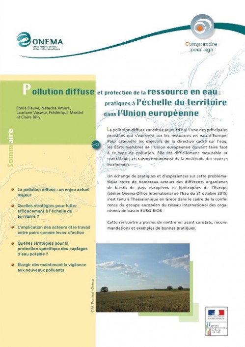 [Publication] Pollution diffuse et protection de la ressource en eau : pratiques à l'échelle du territoire dans l'Union Européenne - Comprendre pour agir - ONEMA