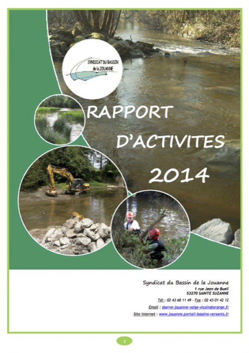 [Publication] Rapport d'activité 2014 - Syndicat du bassin de la Jouanne