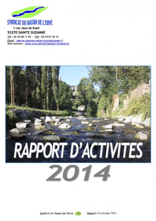 [Publication] Rapport d'activité 2014 - Syndicat du bassin de l'Erve