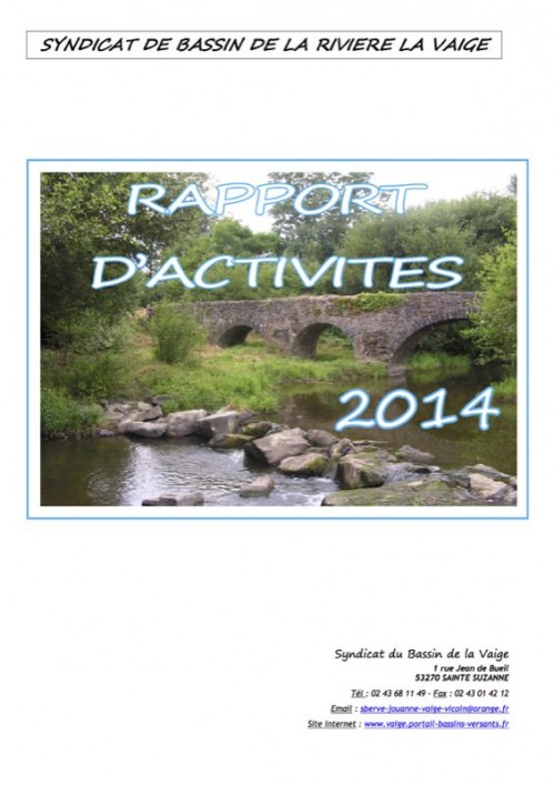 [Publication] Rapport d'activité 2014 - Syndicat de bassin de la Vaige