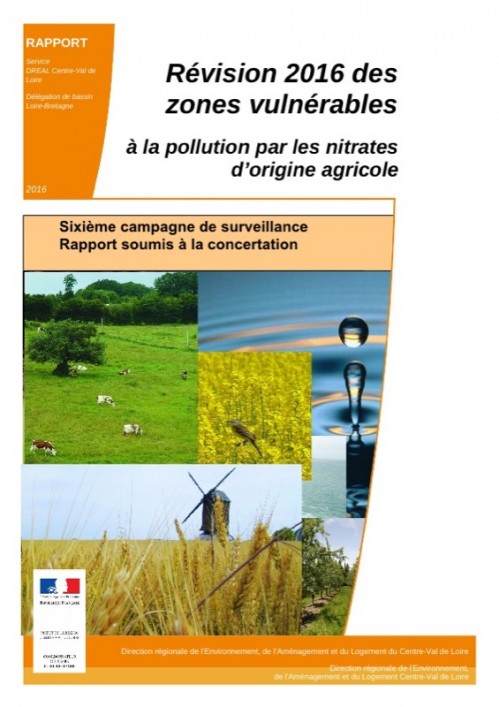 [Publication] Révision 2016 des zones vulnérables à la pollution par les nitrates d'origine agricole - DREAL Centre-Val de Loire