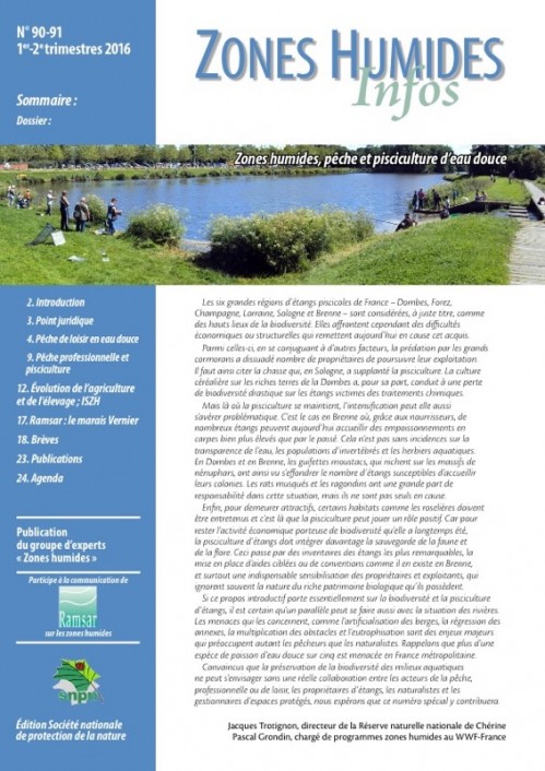 [Publication] Zones Humides Infos n°90-91 : Pêche et pisciculture d'eau douce - Pôle relais