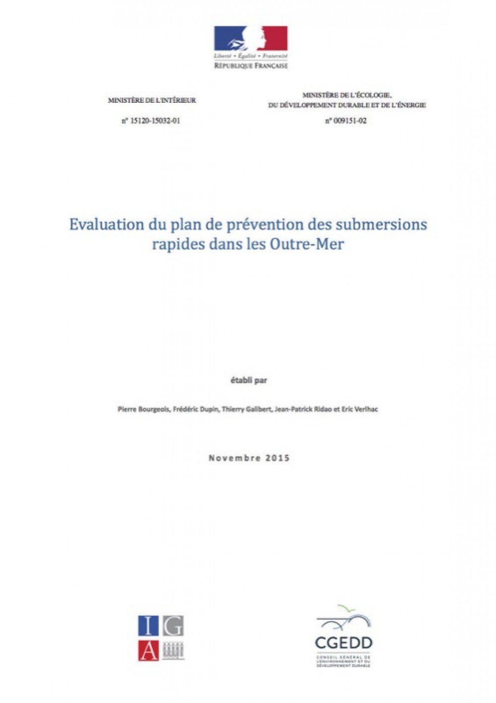 [Publication] Evaluation du plan de prévention des submersions rapides dans les Outre-Mer - CGEDD