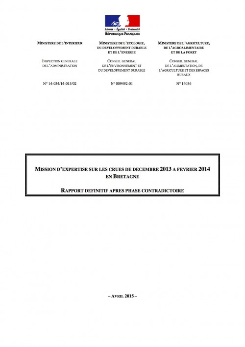 [Publication] Expertise sur les crues de décembre 2013 à février 2014 en Bretagne - CGEDD