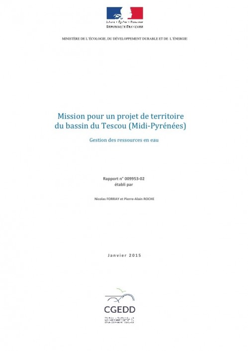 [Publication] Mission pour un projet de territoire du bassin du Tescou - CGEDD