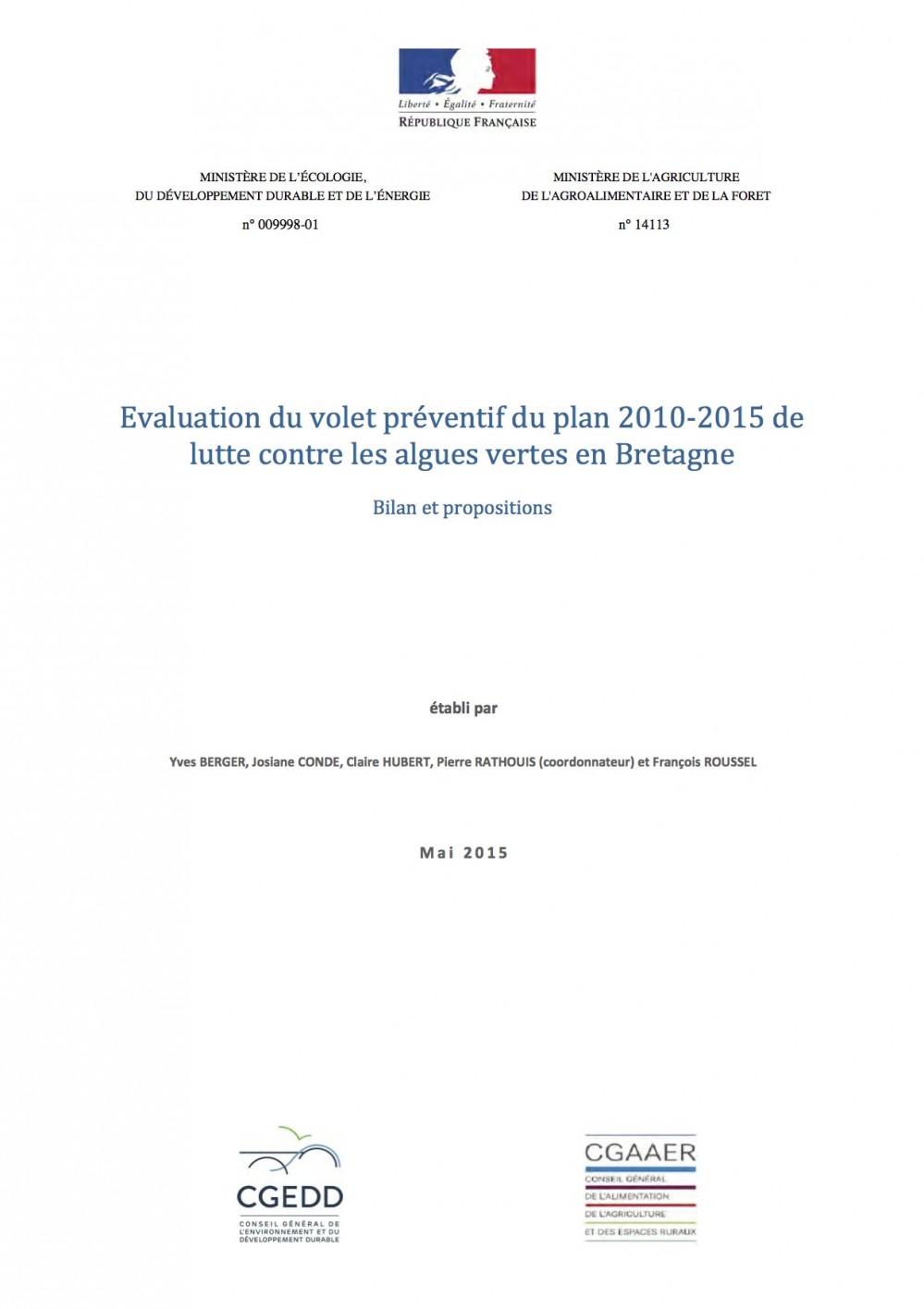 [Publication] Marée verte, un rapport tenu secret ou presque ! - Eau et rivières de Bretagne