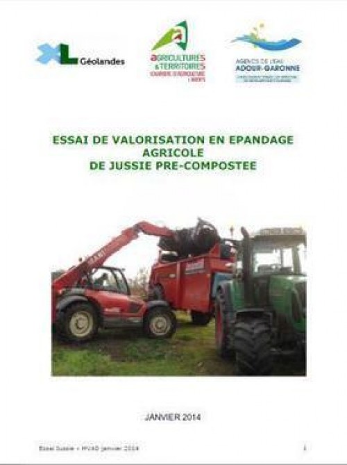 [Publication] Rapport essai épandage agricole Jussie - Géolandes - ORENVA Poitou-Charentes