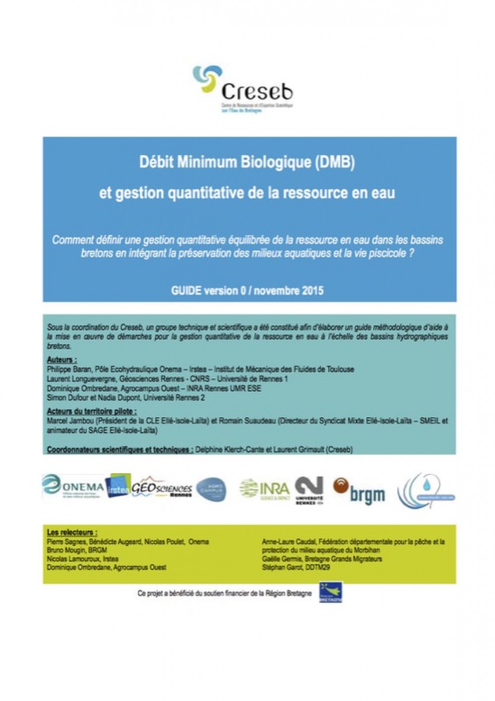 [Publication] Débit minimum biologique et gestion quantitative de la ressource en eau - Creseb