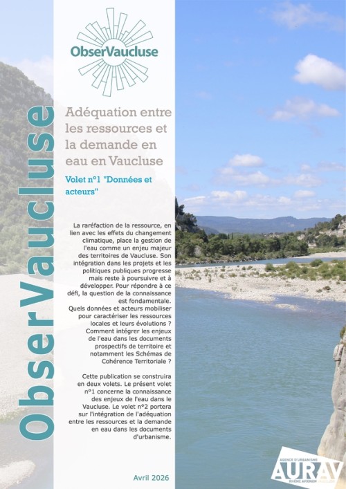 [Publication] Adéquation entre les ressources et la demande en eau en Vaucluse - Volet n°1 Données et acteurs
