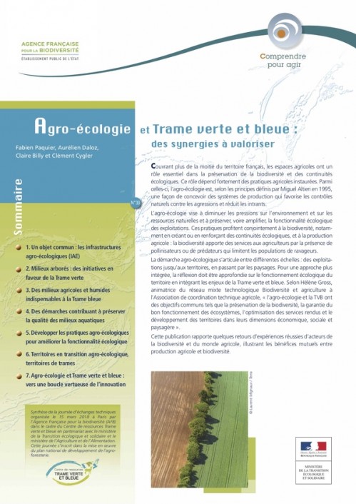 [Publication] Agro-écologie et Trame verte et bleue : des synergies à valoriser