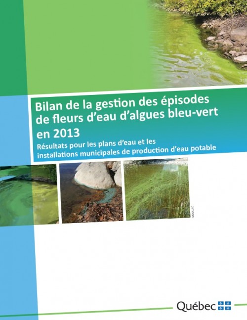 [Publication] Québec : Bilan de la gestion des épisodes de fleurs d'eau d'algues bleu-vert en 2013