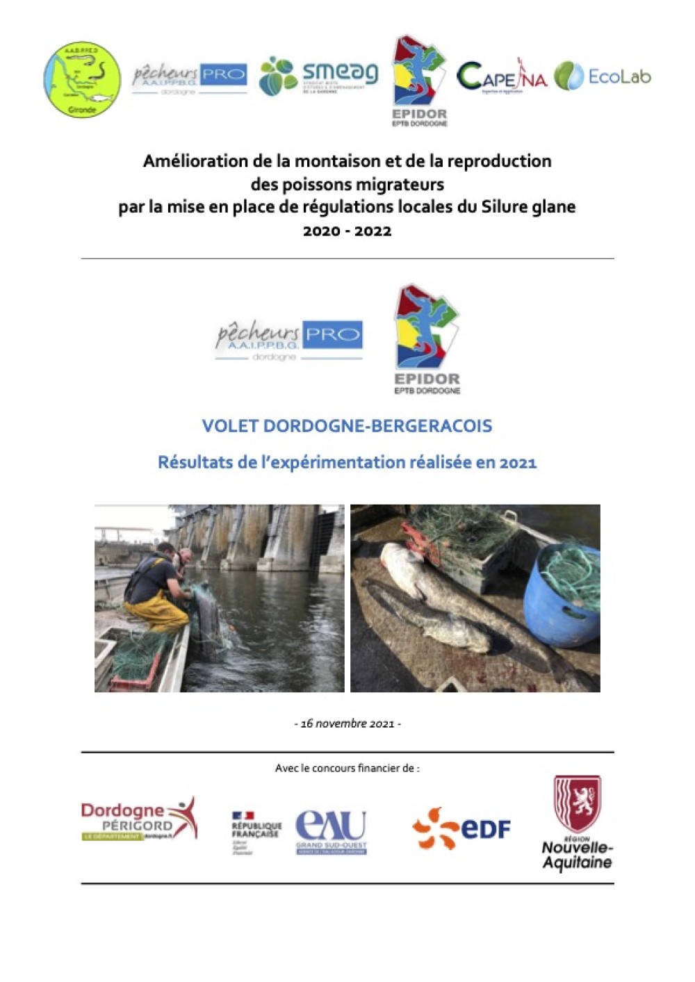 [Publication] Amélioration de la montaison et de la reproduction des poissons migrateurs par la mise en place de régulations locales du Silure glane 2020 - 2022 : Résultats de l’expérimentation réalisée en 2021