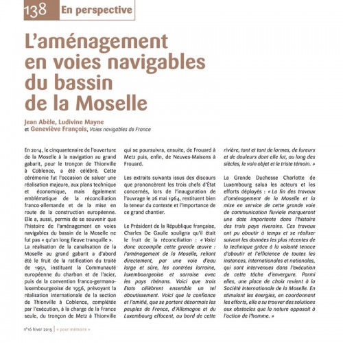 [Publication] L'aménagement en voies navigables du bassin de la Moselle