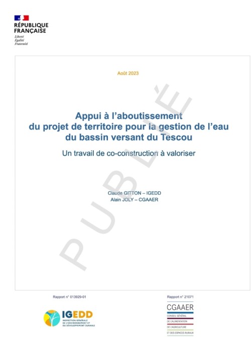 [Publication] Appui à l’aboutissement du projet de territoire pour la gestion de l’eau du bassin versant du Tescou - Un travail de co-construction à valoriser
