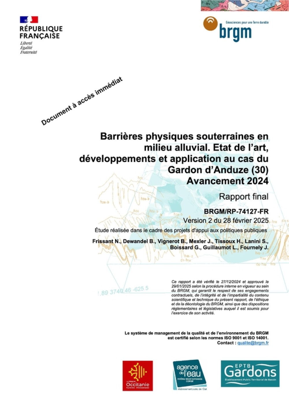 [Publication] Barrières physiques souterraines en milieu alluvial : Etat de l’art, développements et application au cas du Gardon d’Anduze (30)