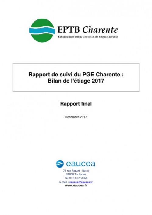 [Publication] Bilan de l’étiage 2017 - EPTB Charente