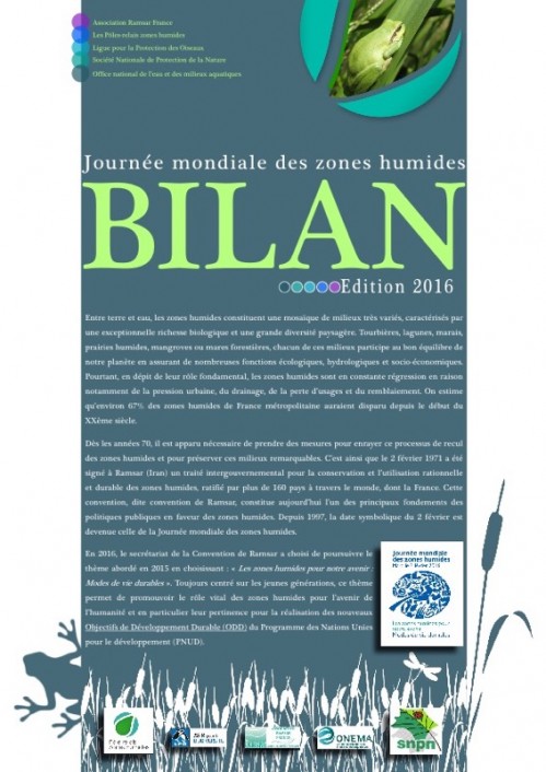 [Publication] Bilan de la Journée mondiale des zones humides 2016 en France