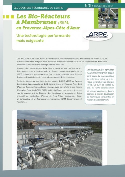 [Publication] Les Bio-Réacteurs à Membranes (BRM) - Observatoire Régional Eau et Milieux Aquatiques en PACA