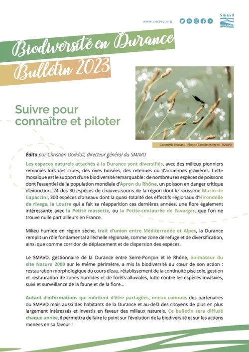 [Publication] Bulletin biodiversité en Durance 2023