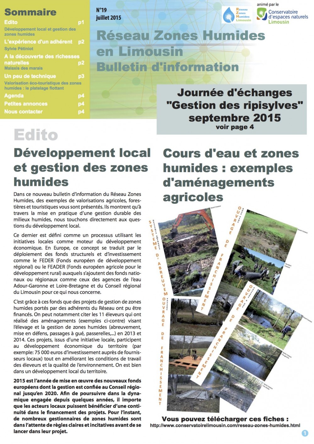 [Publication] Bulletin d'information Réseau Zones Humides en Limousin