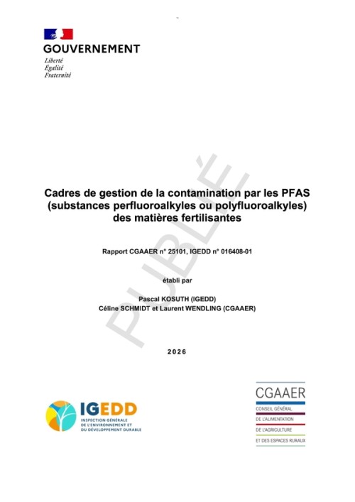 [Publication] Cadres de gestion de la contamination par les PFAS (substances perfluoroalkyles ou polyfluoroalkyles) des matières fertilisantes
