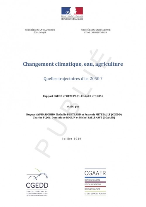 [Publication] Changement climatique, eau, agriculture - Quelles trajectoires d'ici 2050 ? - CGEDD