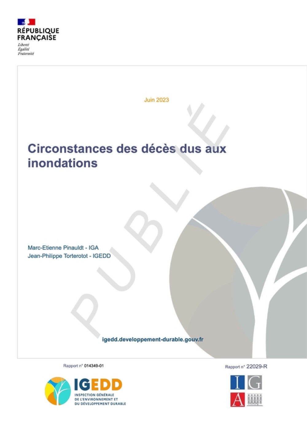 [Publication] Circonstances des décès dus aux inondations