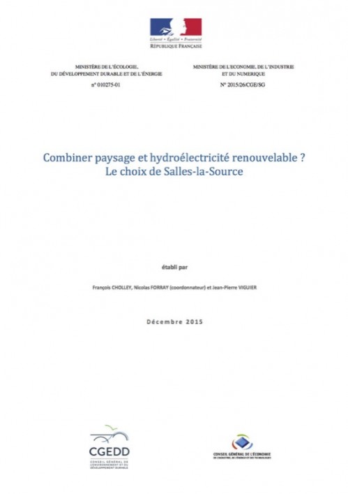 [Publication] Combiner paysage et hydroélectricité renouvelable ? Le choix de Salles-la-Source - CGEDD