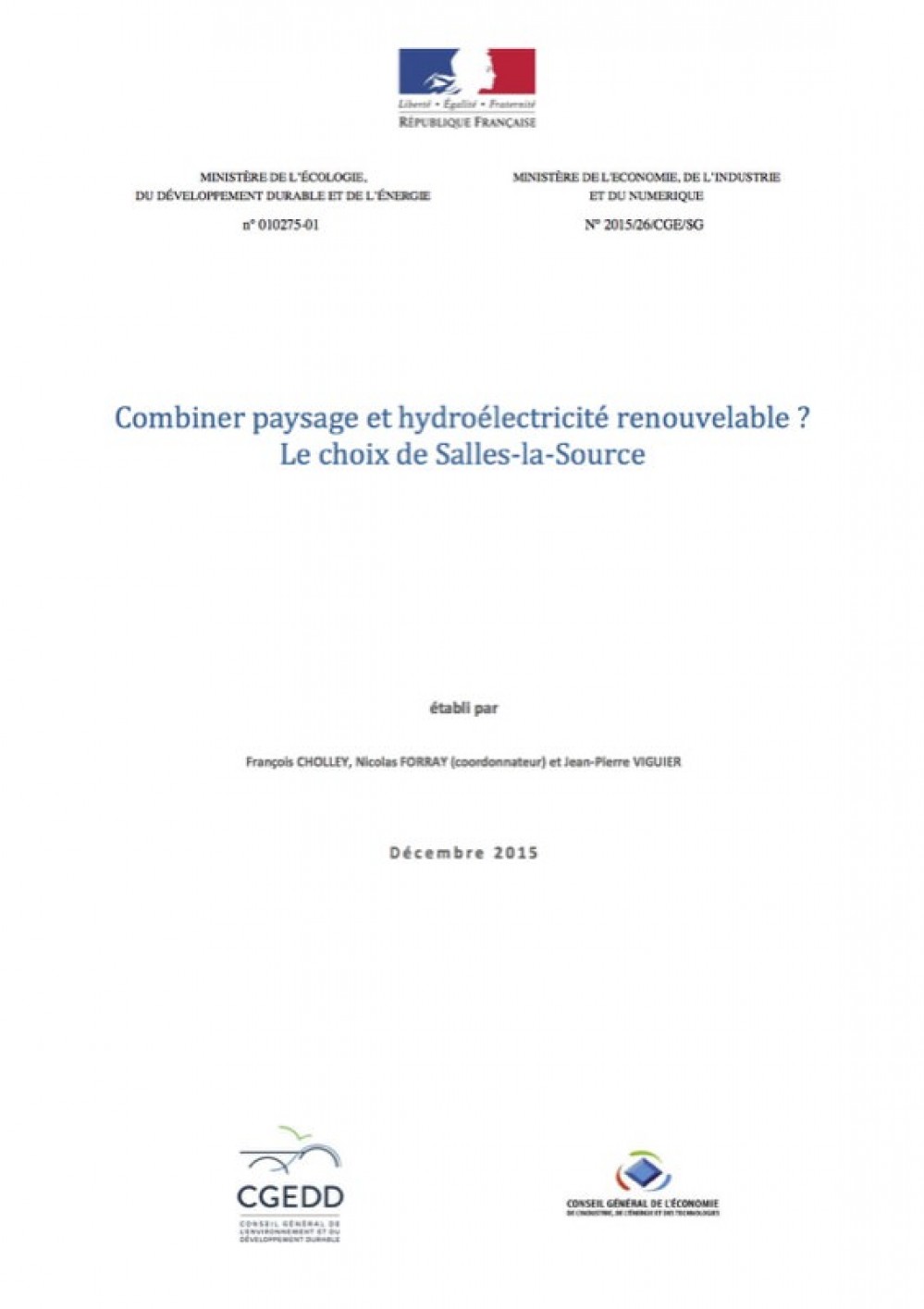 [Publication] Combiner paysage et hydroélectricité renouvelable ? Le choix de Salles-la-Source - CGEDD