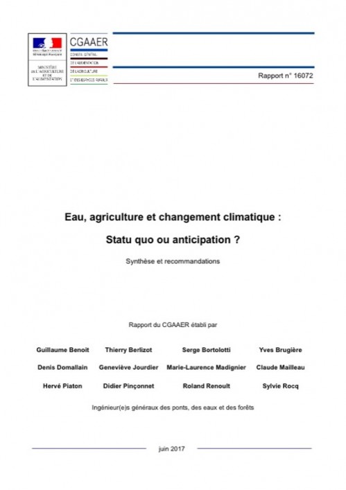 [Publication] Eau, agriculture, et changement climatique : Statu quo ou anticipation ?