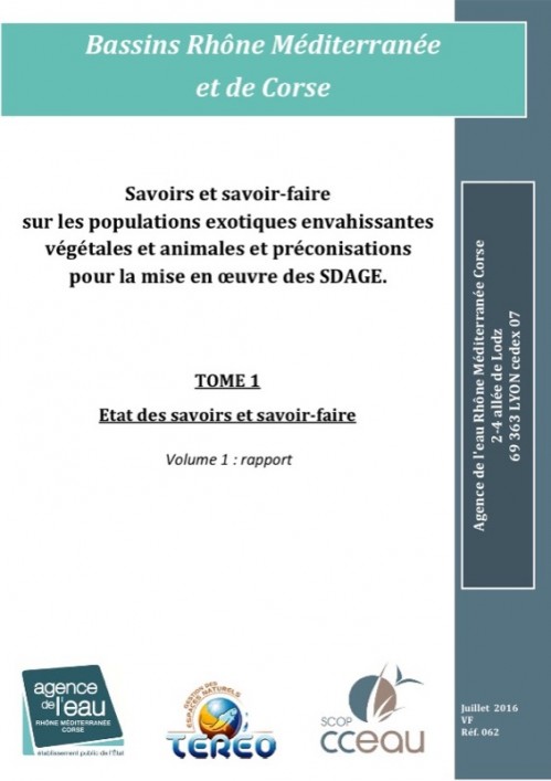 [Publication] Savoirs et savoir-faire sur les populations d'espèces exotiques envahissantes végétales et animales et préconisation pour la mise en œuvre des SDAGE Rhône Méditerranée Corse