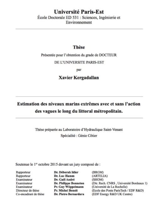 [Thèse] Estimation des niveaux marins extrêmes avec et sans l’action des vagues le long du littoral métropolitain