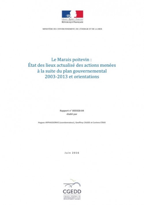 [Publication] Le Marais poitevin : État des lieux actualisé des actions menées à la suite du plan gouvernemental 2003-2013 et orientations - CGEDD