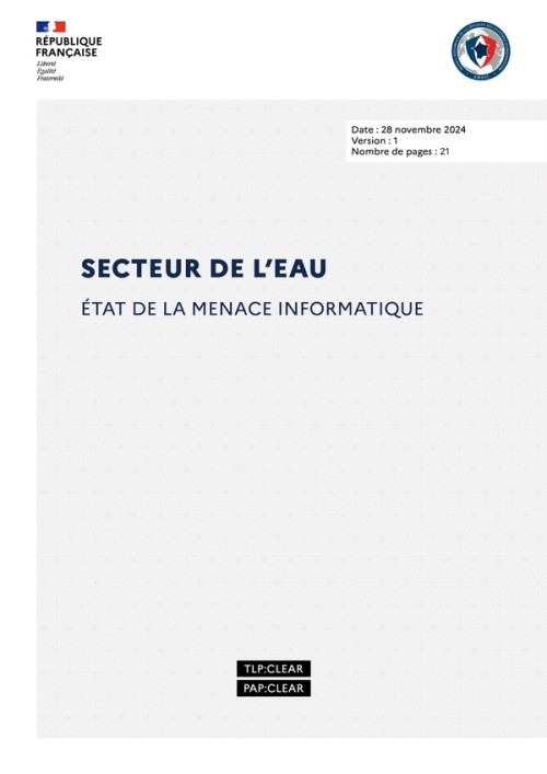 [Publication] Secteur de l'eau : état de la menace informatique